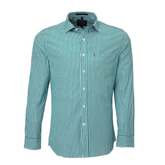 Green and white striped mens dress shirt best sale